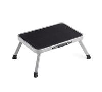 SONGMICS Scaletta Pieghevole in Acciaio, Gradini Antiscivolo, 150 kg | Sgabello, Dimensioni da Piegata 46 x 32 x 17 cm, Grigio, Collezione Brody GSL001G01