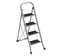 SONGMICS Scaletta, Scala a 4 Gradini, Scaletta Pieghevole, Chiusura di Sicurezza