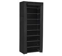 SONGMICS Scarpiera di Tessuto a 10 Ripiani, Scaffale Portascarpe 28 x 58 x 160 cm con Copertura di Tessuto, per Scarpe da Ginnastica, Tacchi Alti, Ciabatte, Struttura di Metallo, Nero RXJ10H