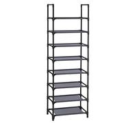SONGMICS Scarpiera a 8 Ripiani, Scaffale Portascarpe, Organizzatore per Scarpe, 28 x 46 x 145 cm, Telaio in Metallo, Ripiani in Tessuto Non Tessuto, Corridoio, Camera da Letto, Grigio LSR024G02