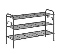 SONGMICS Scarpiera a 3 ripiani in metallo, nero ULMR138B01