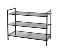 SONGMICS Scarpiera a 3 Ripiani, Scaffale Portascarpe Impilabile, Organizzatore per 9-12 Paia di Scarpe, in Metallo, per Ingresso, Soggiorno, Bagno, Nero LMR17BK
