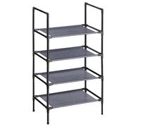 SONGMICS Scarpiera a 4 Ripiani, Scaffale Portascarpe, Organizzatore per Scarpe, 28 x 45 x 80 cm, Telaio in Metallo, Ripiani in Tessuto Non Tessuto, Corridoio, Camera da Letto, Grigio LSR004G02