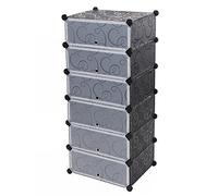 SONGMICS Scarpiera Armadio Guardaroba Scaffale Mobiletto Modulare Nero LPC06H