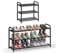 SONGMICS Scarpiera Espandibile, Scaffale per Scarpe, Ripiani Regolabili, Robusta e Resistente, per Ingresso Armadio Soggiorno, 3 Ripiani, Nero Inchiostro LMR036BD01