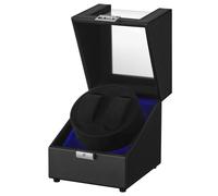 SONGMICS Scatola Avvolgitore Automatico per Orologi con Motore Silenzioso, Natale, per Orologi Automatici, con Luce LED, Serratura, 4 Impostazioni di Avvolgimento, Cavo di Ricarica USB-C, Nero