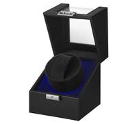 SONGMICS Scatola Avvolgitore Automatico per Orologi con Motore Silenzioso, Natale, per Orologi Automatici, con Luce LED, Serratura, 4 Impostazioni di Avvolgimento, Cavo di Ricarica USB-C, Nero