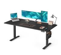 SONGMICS Scrivania Regolabile in Altezza, 180 x 80 cm, Funzione Memory con 4 Altezze, Porta USB-C, Tasca Organizzatore, per Ufficio, Nero Inchiostro LSD138BZ01