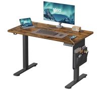 SONGMICS Scrivania Regolabile in Altezza Elettrica, 110 x 60 cm, Scrivania Elettrica, Tavolo con Memoria per 4 Altezze, per Ufficio, Marrone Vintage LSD130KD01