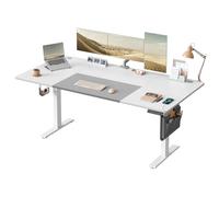 SONGMICS Scrivania Regolabile in Altezza Elettrica, 180 x 80 cm, Scrivania Elettrica, Tavolo con Memoria per 4 Altezze, Porta USB-C, Bianco Nuvola e Grigio Tortora LSD028WZ03