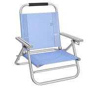 SONGMICS Sedia da Spiaggia, Sedia Pieghevole Portatile, Schienale Regolabile a 4 Angoli, con Braccioli, Traspirante e Confortevole, Poltrona da Campeggio, Blu GCB65BU