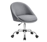 SONGMICS Sedia da Studio, Sedia Girevole di Cotone-lino, Poltrona da Scrivania Imbottita in Gommapiuma Regolabile in Altezza, Studio, Camera da Letto, Grigio Ardesia OBG020G05