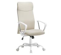 SONGMICS Sedia da Ufficio, Sedia da Scrivania Ergonomica, Girevole, Seduta Imbottito, Regolabile in Altezza e Inclinabile, Portata di 120 kg, Beige Cappuccino OBN034K01