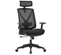 SONGMICS Sedia da Ufficio Girevole con Altezza Regolabile, Sedia da Scrivania con Poggiapiedi Allungabile, Schienale a Rete, Base Stabile, Meccanismo di Inclinazione, Portata 150 kg, Nero OBN61BKV1