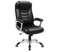 SONGMICS Sedia da Ufficio, Poltrona da Ufficio, Sedia Scrivania, Altezza Regolabile, Ergonomica, Rivestimento in PU, Portata 150 kg, Nero OBG21B