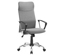 SONGMICS Sedia da Ufficio, Sedia da Scrivania Ergonomica, Girevole, Seduta Imbottito, Regolabile in Altezza e Inclinabile, Portata di 120 kg, Grigio OBN034G01
