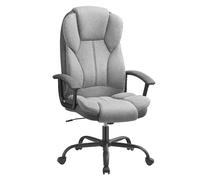 SONGMICS Sedia da Ufficio, Sedia da Scrivania, Sedia da Gaming con Braccioli, Sedia per Computer, Sedia Direzionale, Regolabile in Altezza, per Studio, Grigio Tortora e Nero Inchiostro OBG057G01