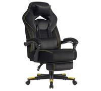 SONGMICS Sedia Gaming, Sedia Ufficio Scrivania, Ergonomico, con Poggiapiedi, Poggiatesta Regolabile, Cuscino Lombare, Portata 150 kg, Nero Inchiostro OBG077B08