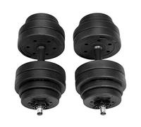 SONGMICS Set di 2 Manubri, con Barra per Manubrio in Acciaio, 2 x 15 kg, Allenamento, Fitness, Sollevamento Pesi per Casa, Palestra, Nero Inchiostro SYL30HV1