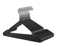 SONGMICS Set di 20 grucce Appendiabiti in Metallo Sottile, Antiscivolo, Ø 4 mm, salvaspazio, Ganci girevoli a 360°, Nero CRI33B-20