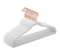 SONGMICS Set di 20 grucce vellutate, lunghe 41,5 cm, sottili, con elevata capacità di carico, dotate di ganci rotanti a 360° ° , per camicie Full Warm, bianco e oro rosa/rosa e oro rosa
