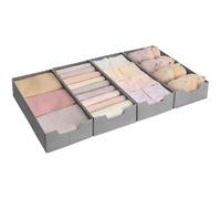 SONGMICS Set di 4 Divisori per Cassetti, per Guardaroba PAX di IKEA, senza Separatori, Organizzatori per Biancheria Intima Pieghevole, 50 x 22 x 10 cm, Grigio Tortora RUS013G01