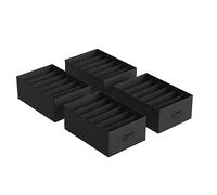 SONGMICS Juego de 2 Organizadores de Cajón, Organizadores de Armario de 6 Compartimentos, Organizadores Plegables, 42 x 30 x 17 cm, para Pantalones, Ropa, Nero Inchiostro RUS009B02