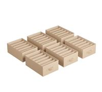 SONGMICS Set di 4 Organizzatori per Armadio a 6 Scomparti, Scatole per Biancheria Pieghevoli, Contenitori per Guardaroba, 42 x 30 x 17 cm, per Pantaloni, Vestiti, Beige Sabbia RUS009K01