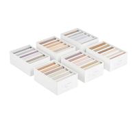 SONGMICS Set di 2 Organizzatori per Armadio a 6 Scomparti, Scatole per Biancheria Pieghevoli, Contenitori per Guardaroba, 42 x 30 x 17 cm, per Pantaloni, Vestiti, Bianco Nuvola RUS009W02