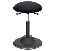 SONGMICS Sgabello per Seduta Attiva, Sgabello da Lavoro in Piedi, Regolabile in Altezza 50-70 cm, Sgabello da Bar Girevole a 360°, con Cuscinetto Antiscivolo, OSC01BK
