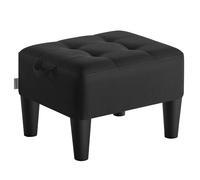 SONGMICS Sgabello Pouf Contenitore, Poggiapiedi in Tessuto Simil Lino, Imbottitura Spessa, Portata fino a 150 kg, per Soggiorno, Camera da Letto, Ingresso, Nero Inchiostro LOM502B01
