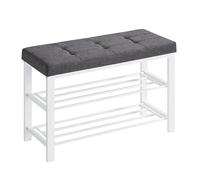 SONGMICS Shoe Bench, 3-Tier Rack for Entryway, 80 * 31 * 49cm, Gray and White LBS057W01