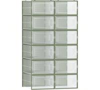SONGMICS Shoe Boxes, Set of 12, Plastic Shoe Organisers, Foldable and Stackable, Shoes up to Size 44, Transparent-White LSP12SWT [No more mess] Does your home sink into shoe chaos? not organise shoe s