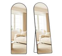 SONGMICS Specchio a Figura Intera, 160 x 50 cm, Specchio da Terra ad Arco con Supporto, Cornice in Lega di Alluminio, Vetro Temperato, Camera da Letto Soggiorno, Nero Inchiostro LFM051BD01