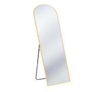 SONGMICS Specchio intero 165 x 60 cm, curvo, telaio in lega di alluminio, vetro temperato, per camera da letto, soggiorno, guardaroba, oro pallido LFM039AB01