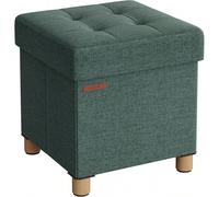 SONGMICS SPF14GYZ with Storage Space Shoe Folding Chest Storage Box Footstool 38 x 38 x 40 Living Room Bedroom Dark Stylish and stable: This is made of stylish faux linen and is finely stitched. corne