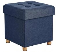 SONGMICS SPF14GYZ with Storage Space Shoe Folding Chest Storage Box Footstool 38 x 38 x 40 Living Room Bedroom Dark Stylish and stable: This is made of stylish faux linen and is finely stitched. corne