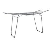 SONGMICS Stendibiancheria da pavimento 56,5 x 173 x 96,5 cm, stendibiancheria ala, salvaspazio con supporto per calze in metallo, per vestiti, asciugamani, biancheria, grigio LLR518G01