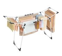 SONGMICS Stendibiancheria Pieghevole, Bianco Opaco e Nero Inchiostro | Stendino da Terra, Gambe Parallele Antiscivolo, Bianco Opaco e Nero Inchiostro, Collezione BUNJI LLR518W01