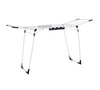 SONGMICS Stendibiancheria, Stendino Salvaspazio, Stendibiancheria a Ali Pieghevole, 56,5 x 173 x 96,5 cm, Stendibiancheria con Porta Calzini, Bianco, LLR518W01