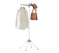 SONGMICS Stendibiancheria Verticale Salvaspazio, Stendino da Terra, 3 Bracci Girevoli, 4 Gambe, per Uso Interno, Acciaio Inossidabile, per fino a 27 Capi, Altezza 150 cm, Grigio e Bianco LLR510G01