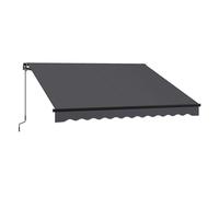SONGMICS Tenda da Sole a Bracci Articolati, Tenda con Manovella, Parasole per Balcone, UPF 50+, Lega di Alluminio, Regolabile, 300 x 250 cm, Grigio GSA306GZ01