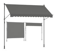 SONGMICS Tenda da Sole Avvolgibile, Tendalino Parasole Retrattile Manuale, Regolabile in Altezza con Manovella per Balcone Giardino Patio, 300 x 120 cm, Antracite GSA302G02