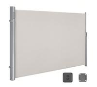 Songmics Tenda da Sole Laterale in Lega di Alluminio, Estensibile, 180 x 300 cm, Frangivista, Parasole, Ombreggiante, Tenda da Esterno, Balcone, Terrazzo e Giardino, Beige [Telo parasole di qualità] I