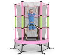 SONGMICS Trampolino per Bambini, Diametro 174 cm, con Recinto di Protezione, Tappeto di Sicurezza, Trampolino Fitness, Telaio in Acciaio, per Interni, Esterni, Giardino