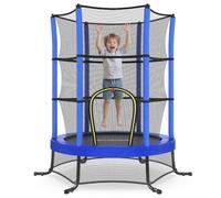 SONGMICS Trampolino per Bambini, Diametro 174 cm, con Recinto di Protezione, Tappeto di Sicurezza, Trampolino Fitness, Telaio in Acciaio, per Interni, Esterni, Giardino