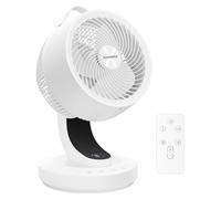 SONGMICS Ventilatore da Tavolo, Ventilatore Silenzioso 20 dB per Camera da Letto, Display LED e Telecomando, Oscillante 70°, 8 Velocità, Timer 12 Ore, Circolazione d’Aria, Bianco Nuvola XFC001W1EU