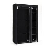 SONGMICS XL LSF007 - Guardaroba in Tessuto, Pieghevole, da Campeggio, 175 x 110 x 45 cm, Colore: Nero