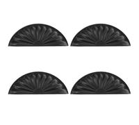 Songnim Confezione da 4 maniglie for mobili a tazza, foro centrale 3 pollici, motivo petalo, cassetti, ferramenta in lega di zinco cucina, comò, comodino(Svart)
