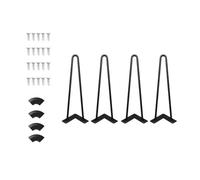 Songnim Gambe for mobili a forcina nere, set di 4 gambe for tavolo fai da te in metallo con viti e protezioni in gomma for pavimenti in omaggio, for panca, scrivania, tavolo da pranzo, sedie(32in)